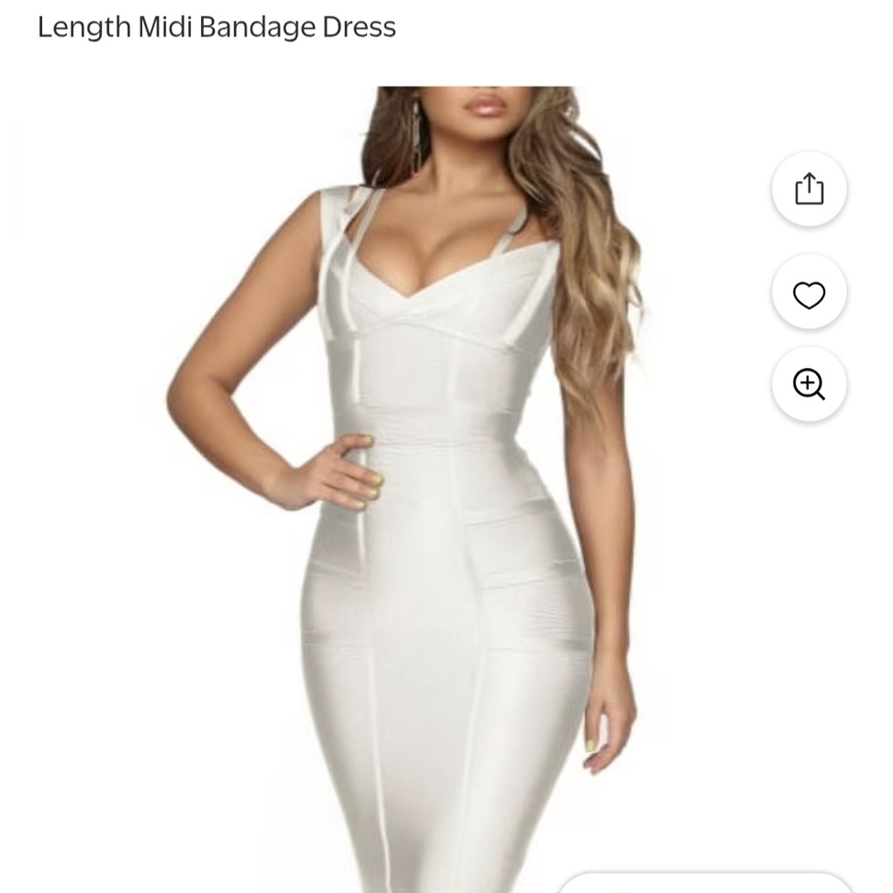 Hybrid And Company Elegant White Bandage Dress  Size 10 M/L Brand New W/Tags